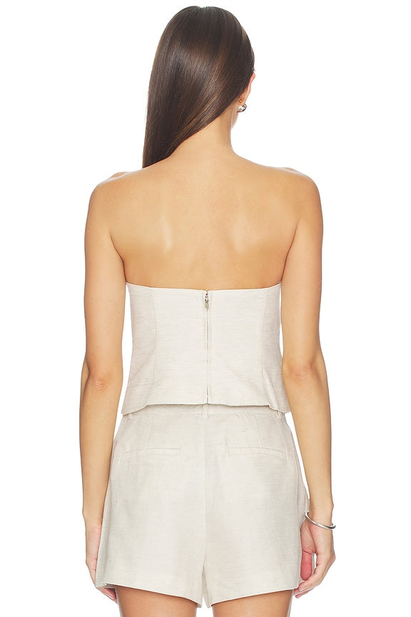 Linen Strapless Top