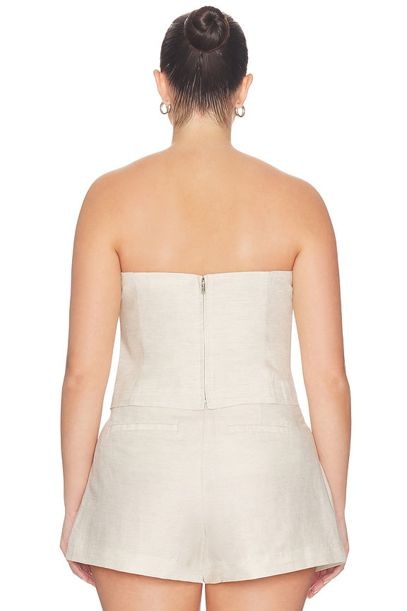 Linen Strapless Top