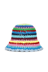 Crochet Stripe Bucket Hat