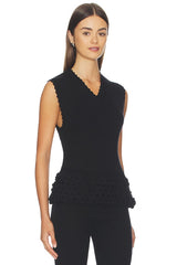 Fine Cotton Rib Crochet Top