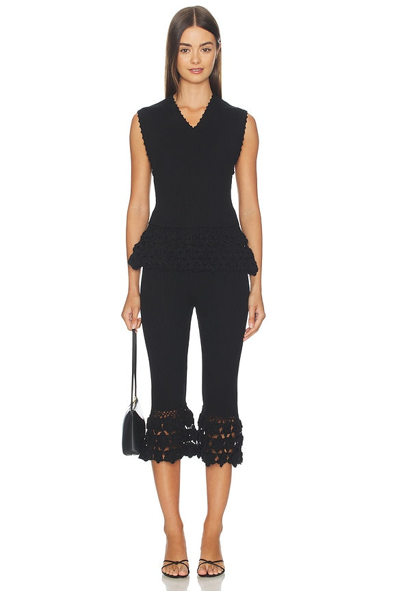 Fine Cotton Rib Crochet Top