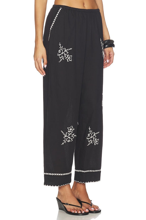 The Weekend Pant With Hanky Embroidery