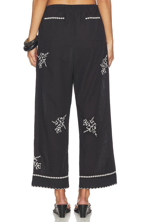 The Weekend Pant With Hanky Embroidery