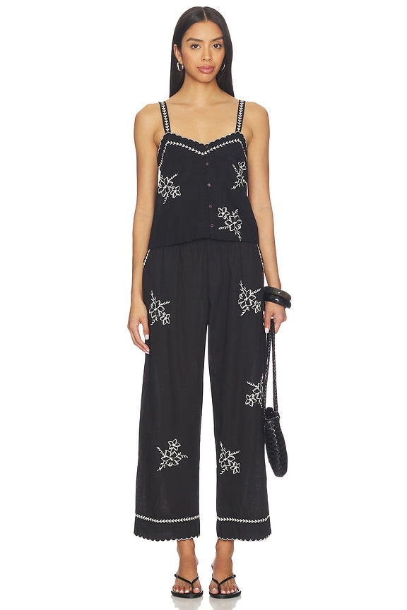 The Weekend Pant With Hanky Embroidery