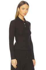 Long Sleeve Shrunken Polo Top