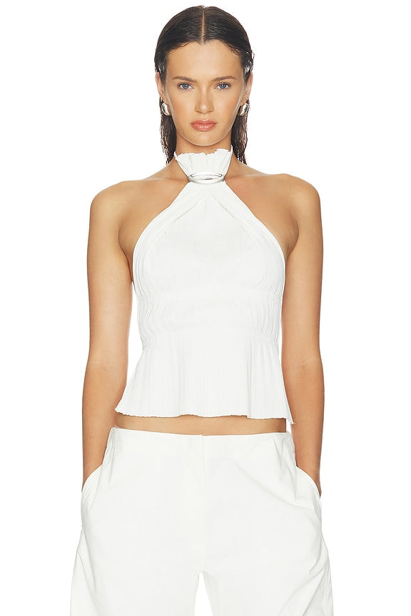 Halo Pleat Halter Top
