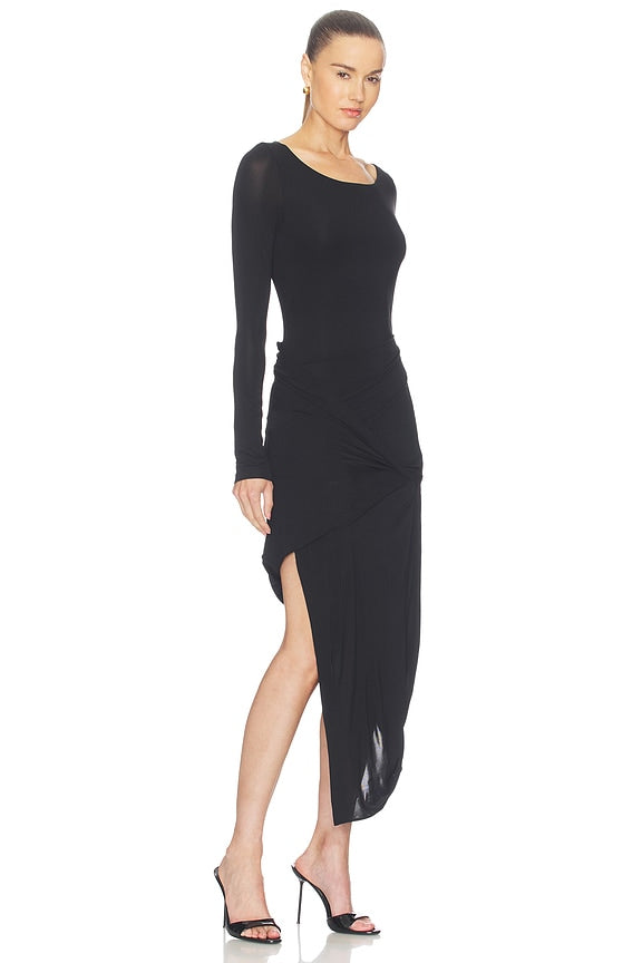 Drape Long Sleeve Dress