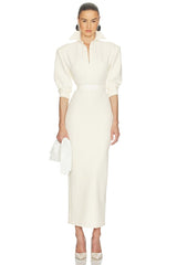 The Margaux Polo Dress in Thick Crepe