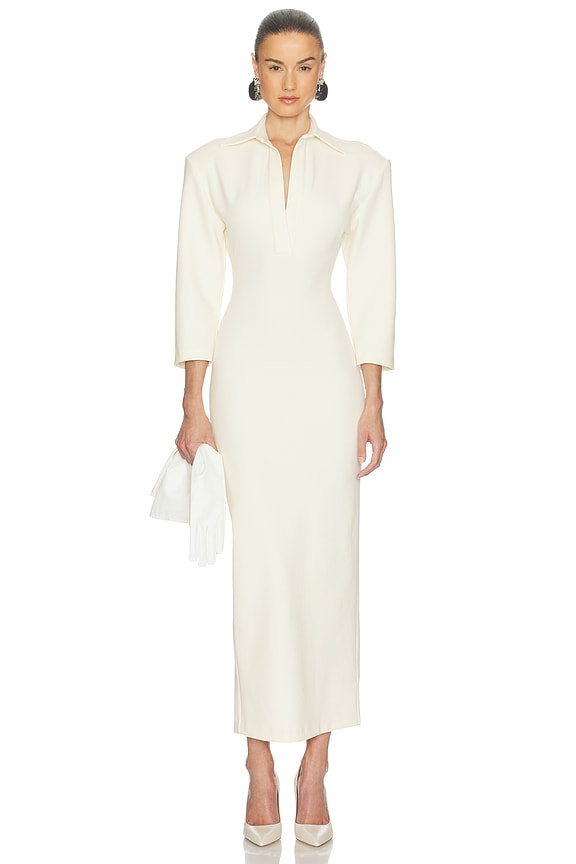 The Margaux Polo Dress in Thick Crepe