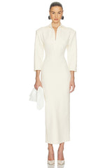 The Margaux Polo Dress in Thick Crepe