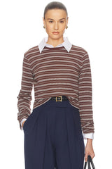 The Rib Long Sleeve Tee in Stripe