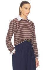The Rib Long Sleeve Tee in Stripe