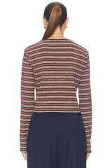 The Rib Long Sleeve Tee in Stripe