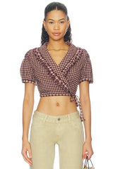 Gingham Ruffle Top