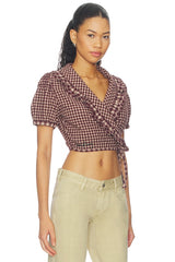 Gingham Ruffle Top