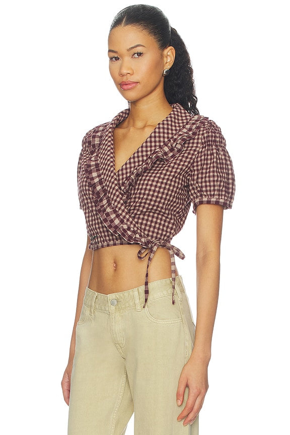 Gingham Ruffle Top