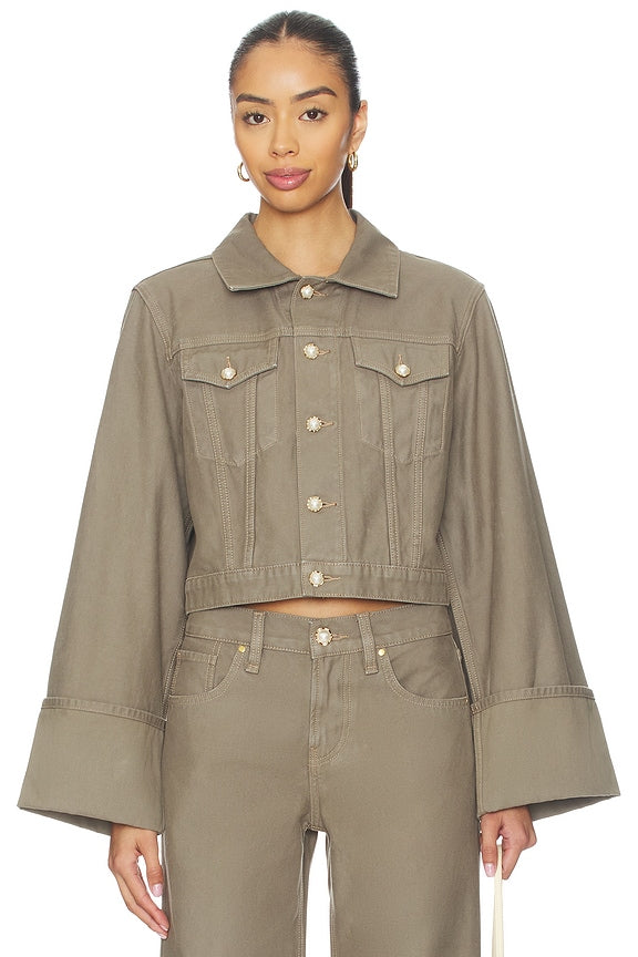 Cuffed Cropped Jacket