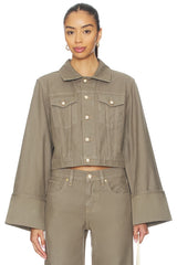 Cuffed Cropped Jacket