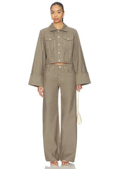 Cuffed Cropped Jacket