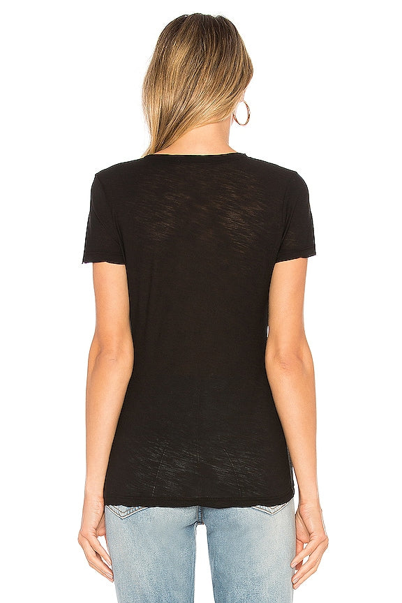 Casual V Neck Tee with Reverse Binding
