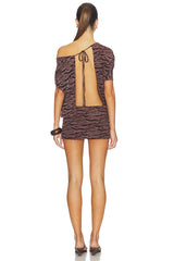 Flocked Ophidian Mini Dress