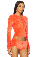 Velour Cardigan