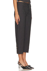 Tailored 3/4 Stripe Button Trousers