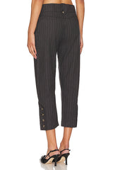 Tailored 3/4 Stripe Button Trousers