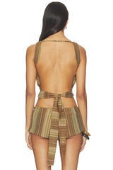Stripe Mirror Trim Top