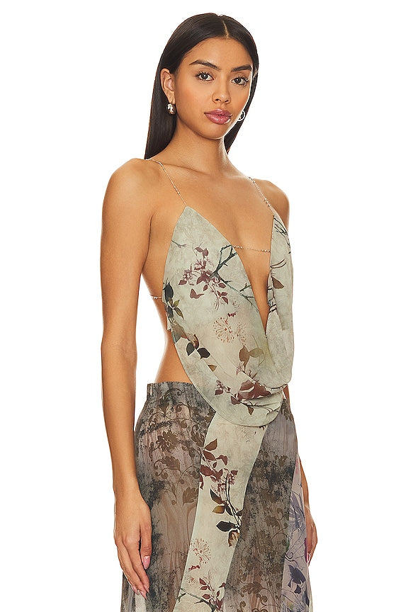 Super Cowl Neck Top With Straps