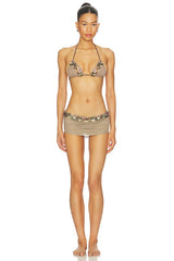 Bikini Bottom With Mesh Sequin Skirt