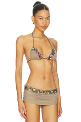 Triangle Bikini Top With Sequin Detail