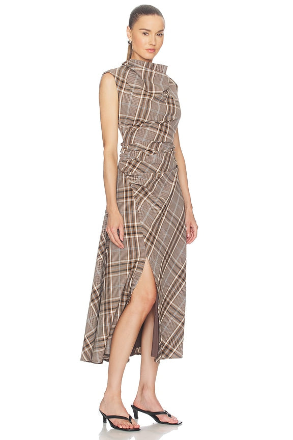 Burke Sleeveless Draped Midi Dress