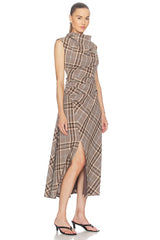 Burke Sleeveless Draped Midi Dress