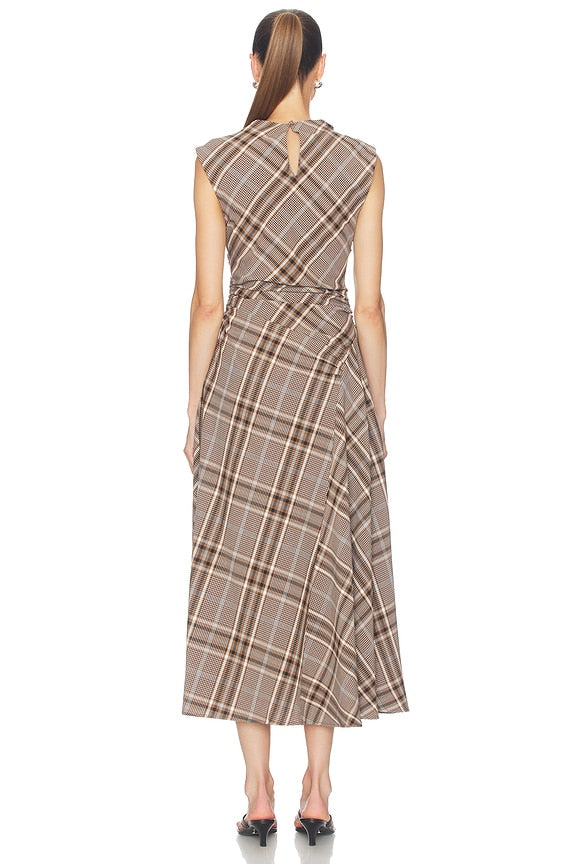 Burke Sleeveless Draped Midi Dress