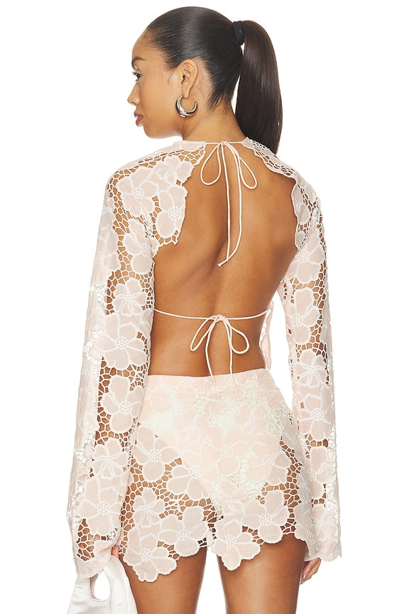 Flora Top in White