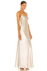 Serita Maxi V-Neck Bias Dress