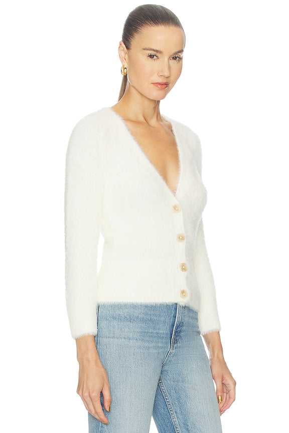 Agathe Fuzzy Collared Cardigan