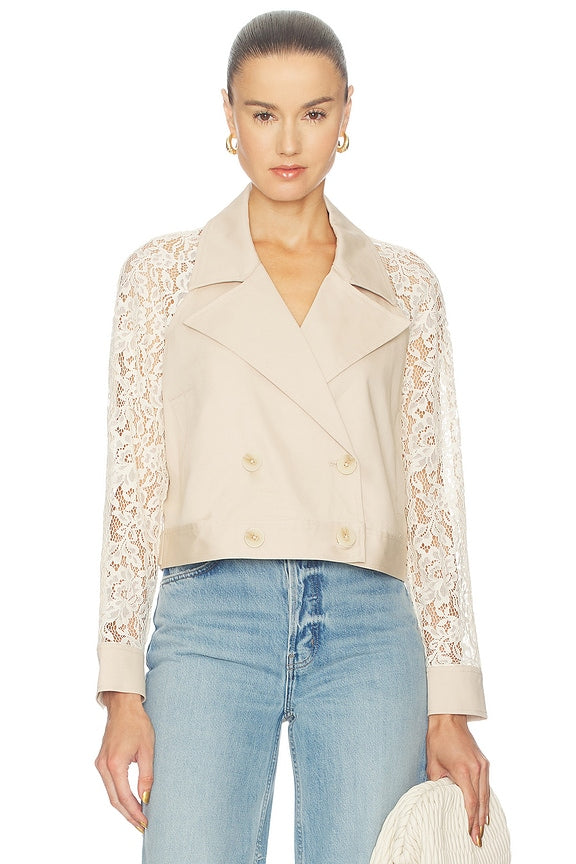 Novelle Lace Sleeve Trench