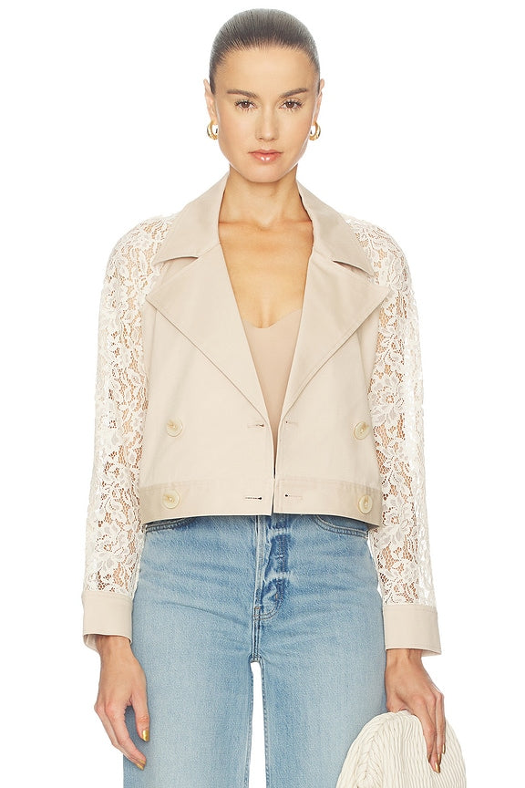 Novelle Lace Sleeve Trench