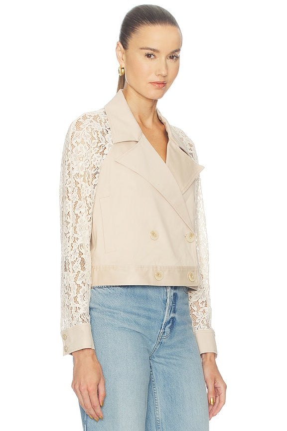 Novelle Lace Sleeve Trench