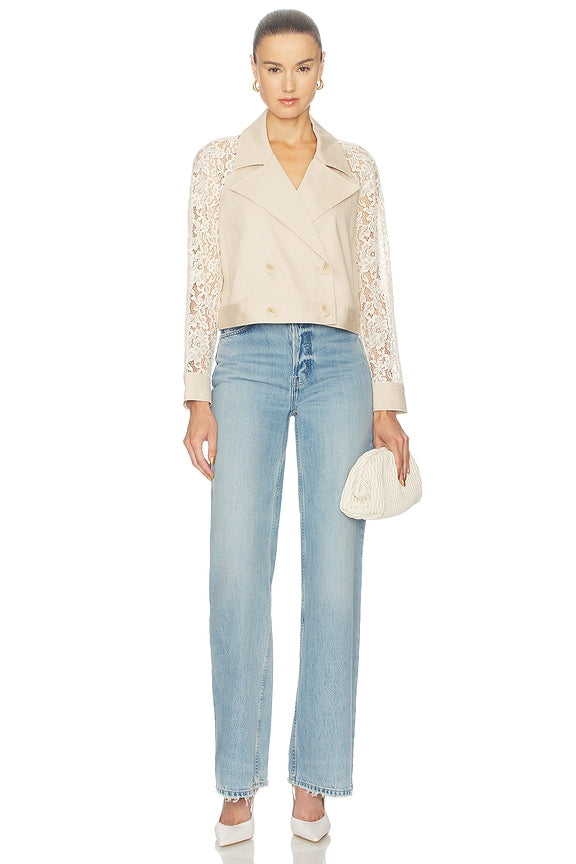 Novelle Lace Sleeve Trench