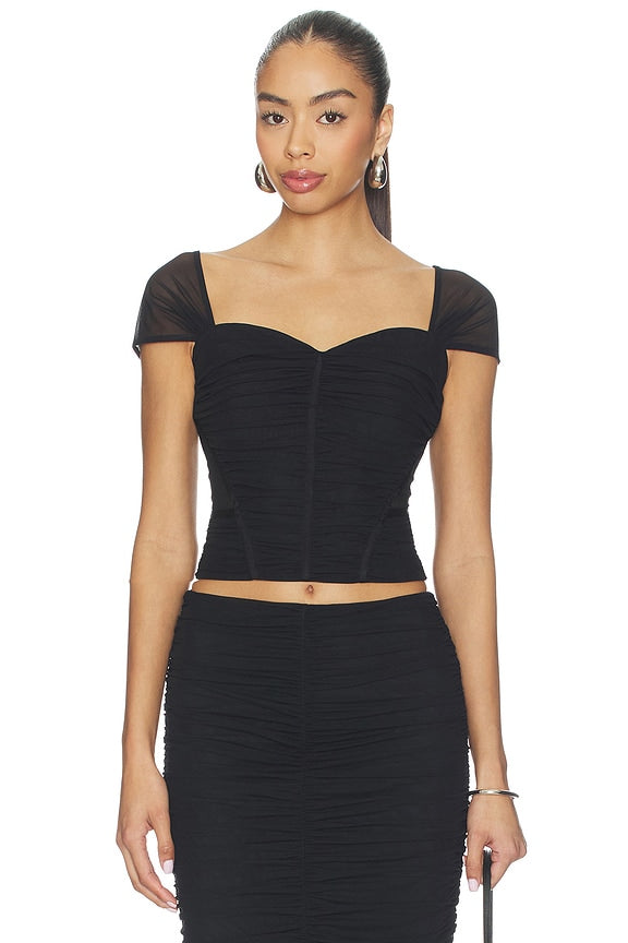 Asuka Shirred Mesh Top