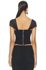 Asuka Shirred Mesh Top