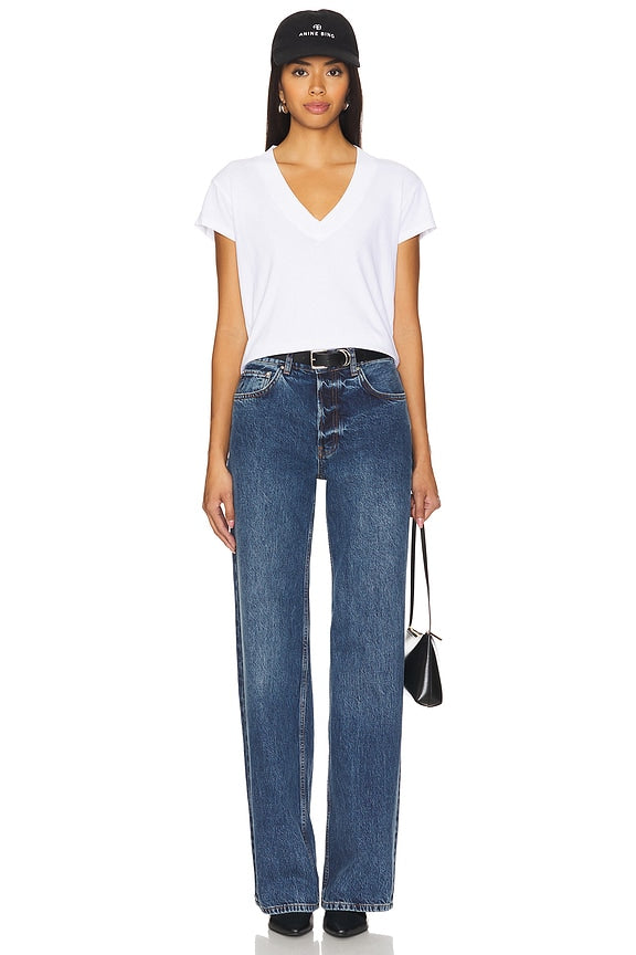 Suri Deep V Cap Sleeve Tee