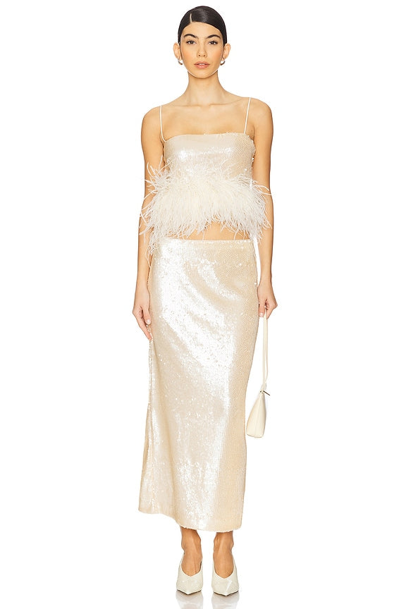 Ceci Sequin Midi Skirt