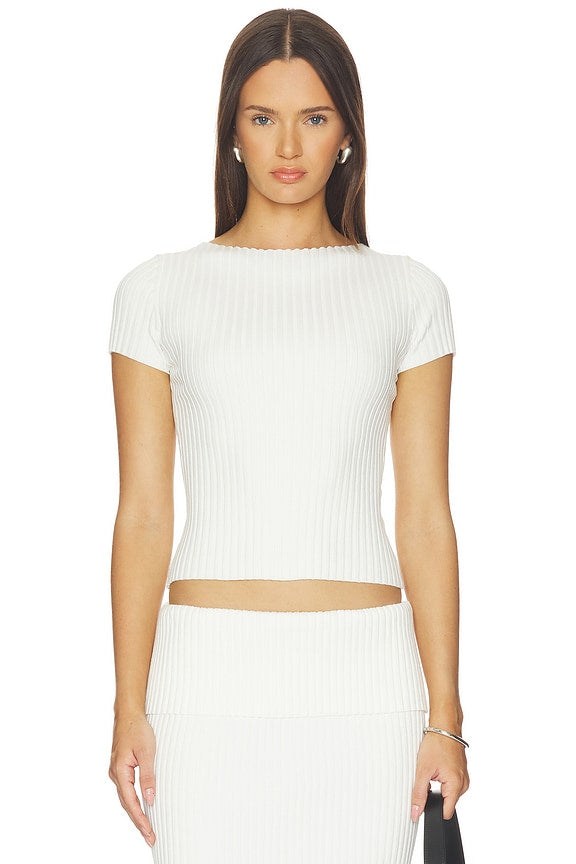 Jordin Short Sleeve Rib Top