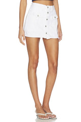 Button Front Skort