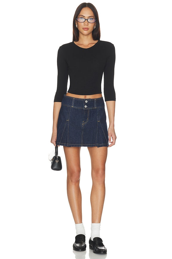 Inverted Pleat Mini Skirt