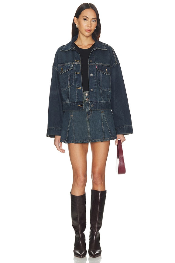 Inverted Pleat Mini Skirt